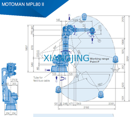 แขนกลหุ่นยนต์อุตสาหกรรม YASKAWA MPL80 II สำหรับหยิบและวาง 80kg Payload 2061mm Arm robots