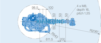 แขนกลหุ่นยนต์อุตสาหกรรม YASKAWA MPL80 II สำหรับหยิบและวาง 80kg Payload 2061mm Arm robots
