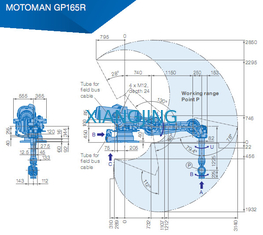 YASKAWA GP165R แขนกลมือสอง 165kg Payload 3143mm Arm Robots