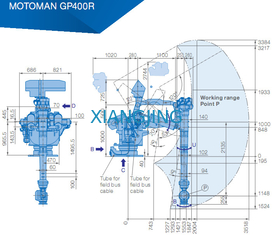 GP400R หุ่นยนต์ Yaskawa มือสองสำหรับหยิบและวาง 400kg Payload 3518mm Arm Robots