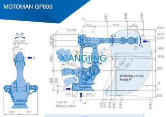YASKAWA GP600 ใช้แขนหุ่นยนต์สำหรับหยิบและวาง 600kg Payload
