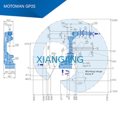 6 แกน YASKAWA GP25 เครื่องคัดแยกและวาง 25 กก. น้ำหนักบรรทุก 1730 มม. แขนหุ่นยนต์อุตสาหกรรม