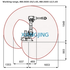 Industrial ABB IRB 2600 20Kg Payload 6 Axis Handling Robot แขนหุ่นยนต์ที่ใช้แล้ว