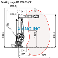 แขนหุ่นยนต์อุตสาหกรรม 6 แกน ABB IRB 6660 ใช้สำหรับตัดแขนหุ่นยนต์